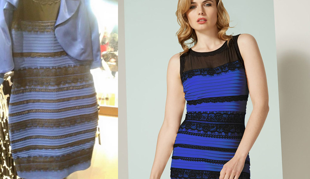 Какое платье черное с синим или белое с золотым